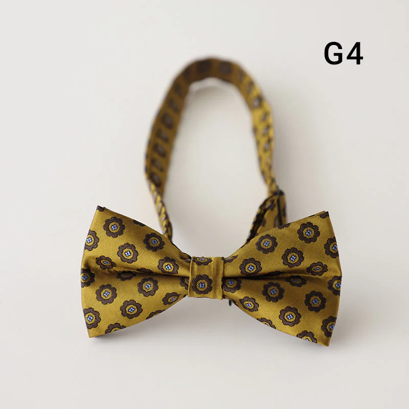 Retro Floral Printed Pre-tied Adjustable Strap Bow Tie - Image 7