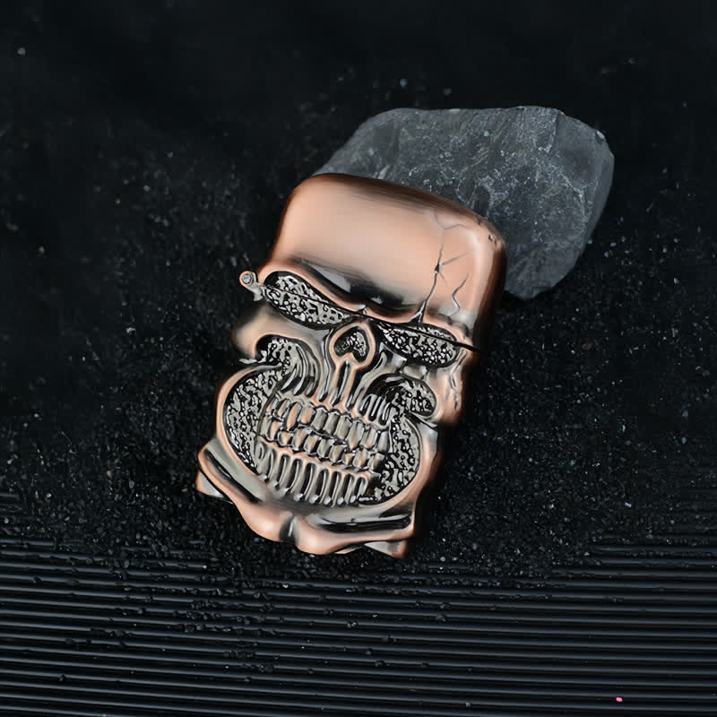 Retro Heavy Duty Armor Skull Refillable Kerosene Lighter - Image 7
