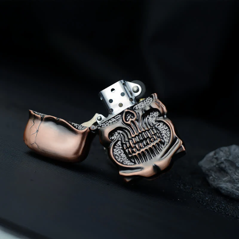 Retro Heavy Duty Armor Skull Refillable Kerosene Lighter - Image 9