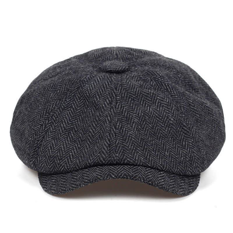 Retro Herringbone Octagonal Beret Hat - Image 7