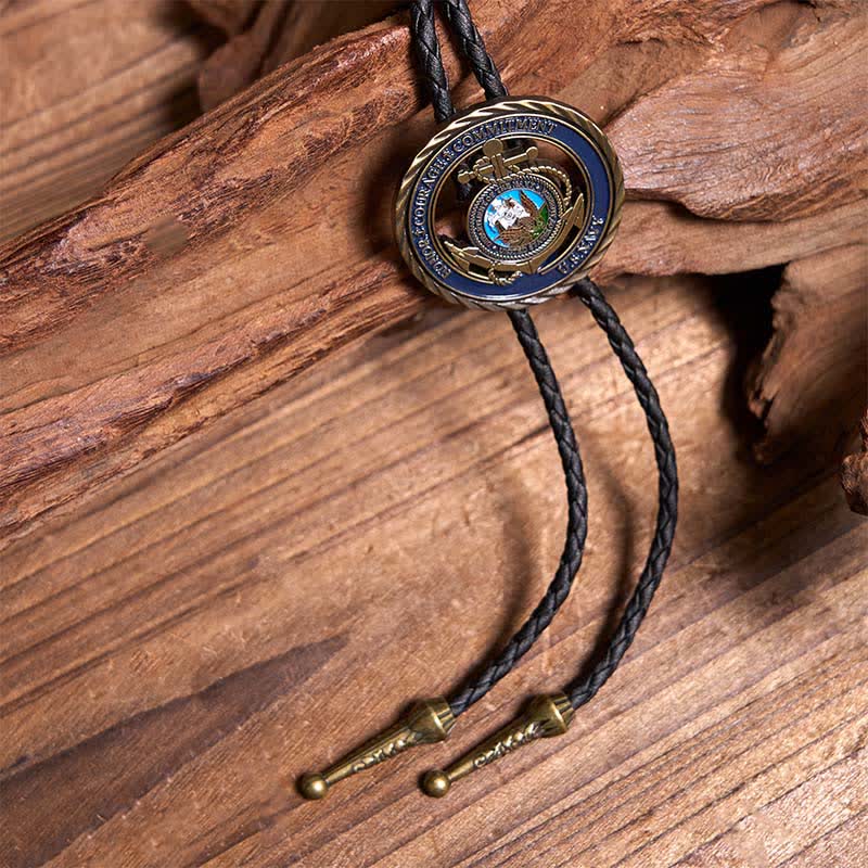 Retro Horse Flying Eagle Navy Anchor Bolo Ties Bundle Set - Image 4