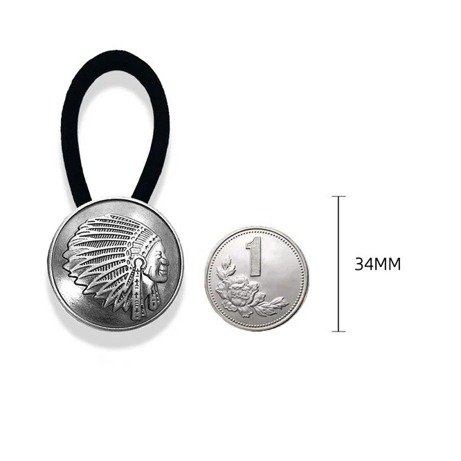 Retro Indian Men's Hiphop Coin Scarf Buckle - Image 7