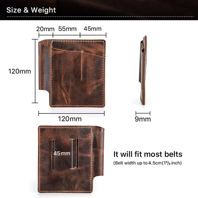 Retro Leather EDC Pocket Organizer Belt Bag - Image 7
