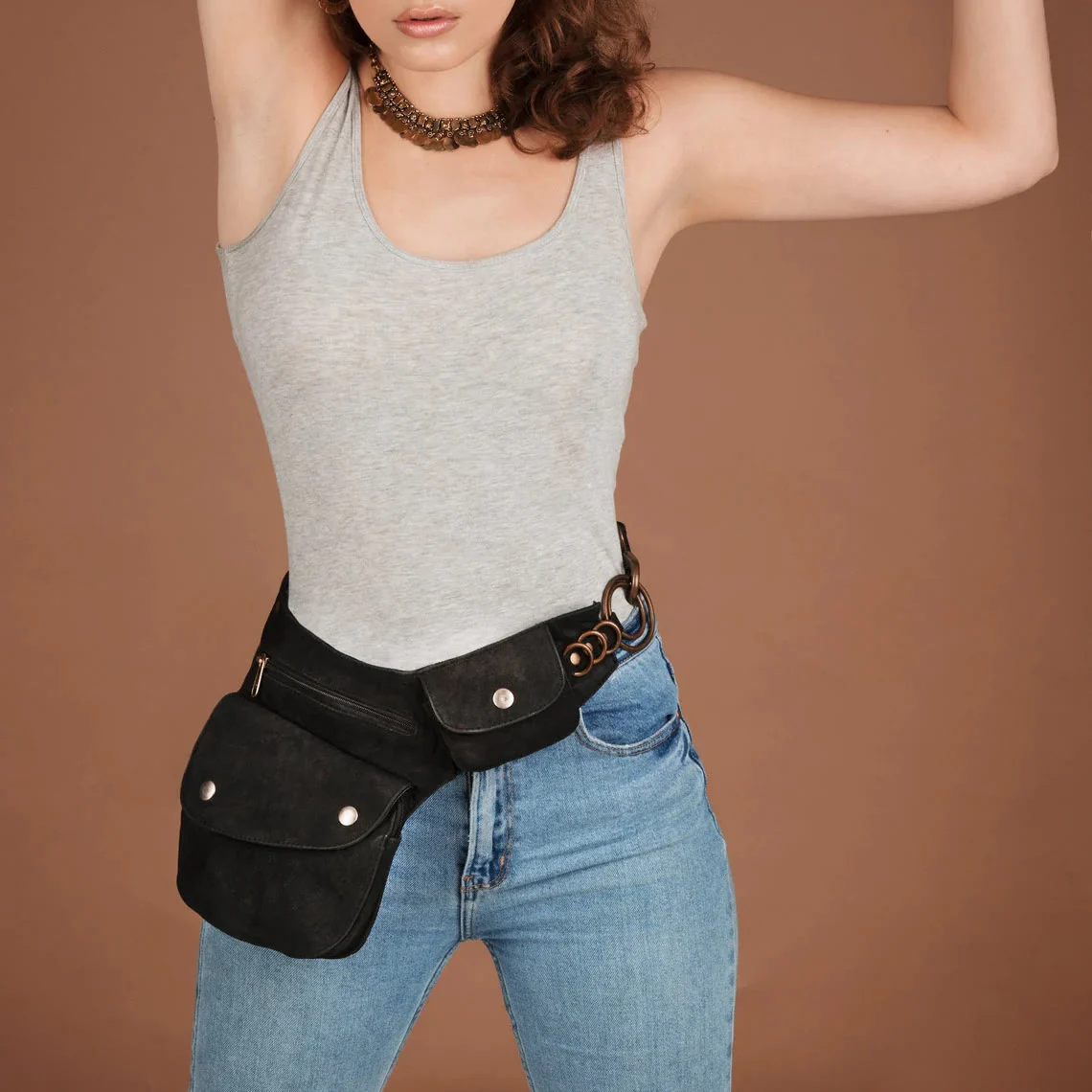 Retro Leisure Travel Hiking Women's Phone Bag Wallet Belt Bag - Image 4