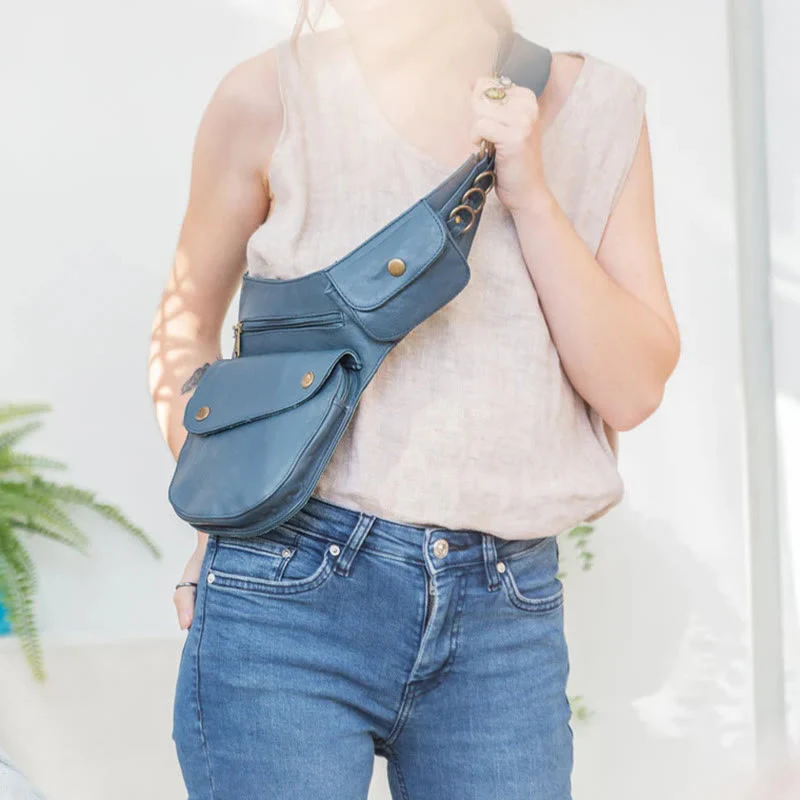 Retro Leisure Travel Hiking Women's Phone Bag Wallet Belt Bag - Image 6