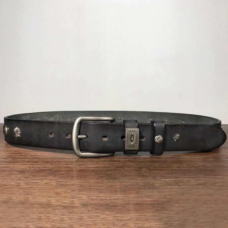 Retro Metal Rivet Studded Casual Jeans Leather Belt - Image 16