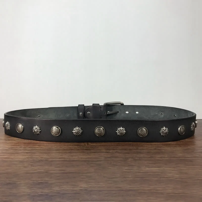 Retro Metal Rivet Studded Casual Jeans Leather Belt - Image 17