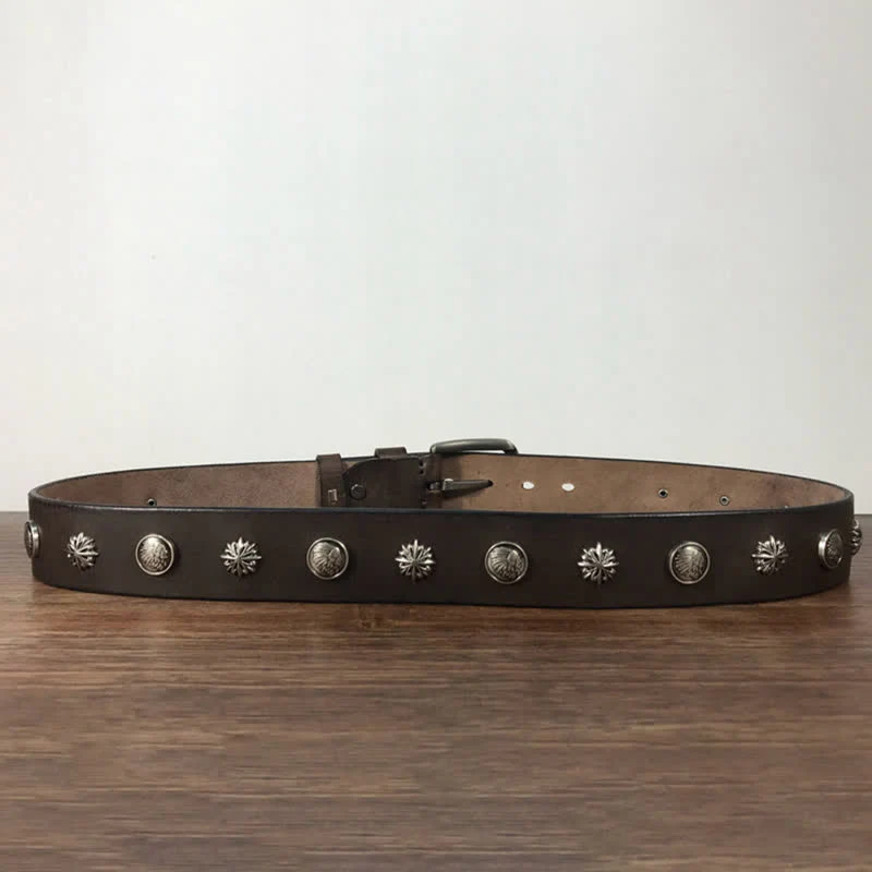 Retro Metal Rivet Studded Casual Jeans Leather Belt - Image 9