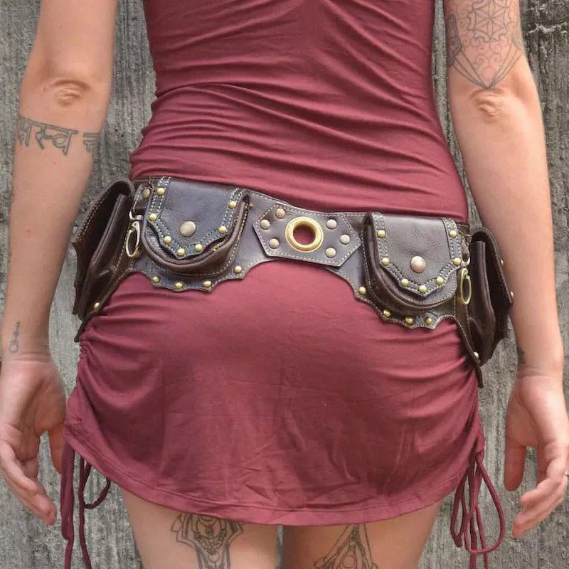 Retro Multi-Pocket Portable Wallet Viking Belt Bag - Image 7