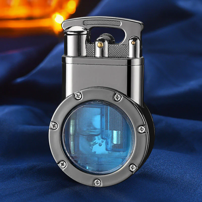 Retro Rocker Arm Inflatable Butane Lighter With Clock - Image 5