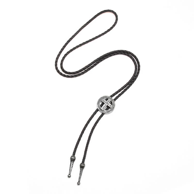 Retro Shirt Accessories Circle Cross Bolo Tie - Image 11