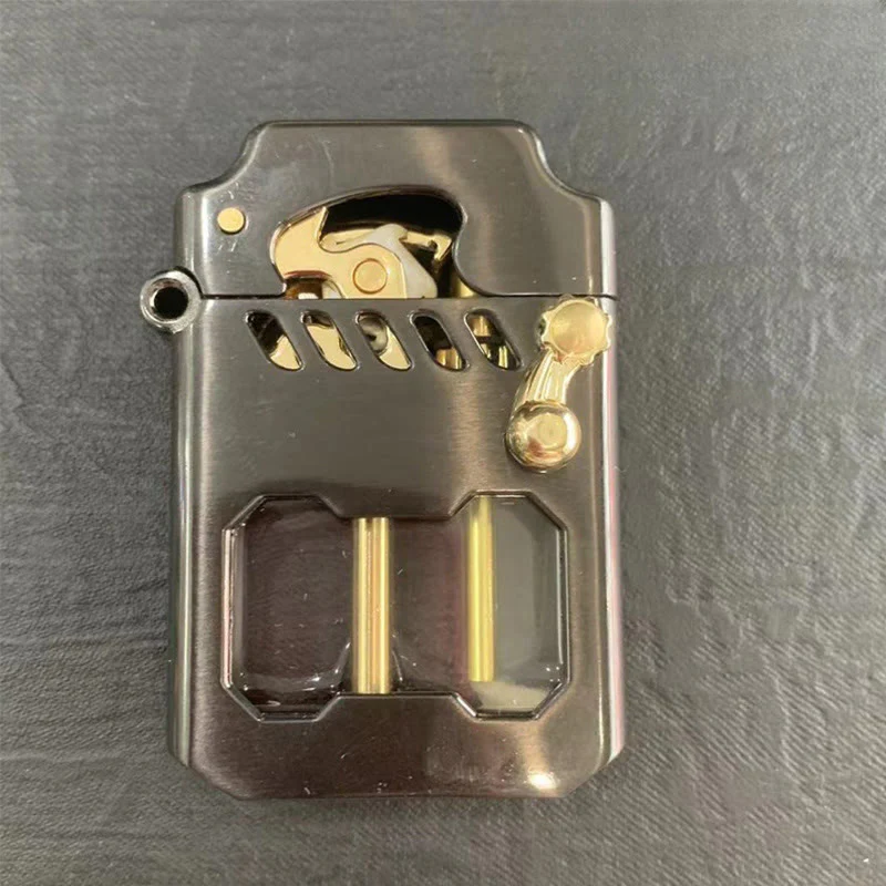 Retro Transparent Oil Tank Rocker arm Ignition Refillable Kerosene Lighter - Image 13