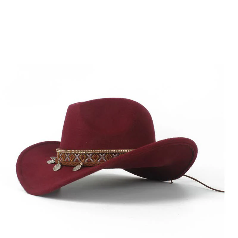 Retro Wide Brimmed Braided Rope Band Cowboy Hat - Image 10