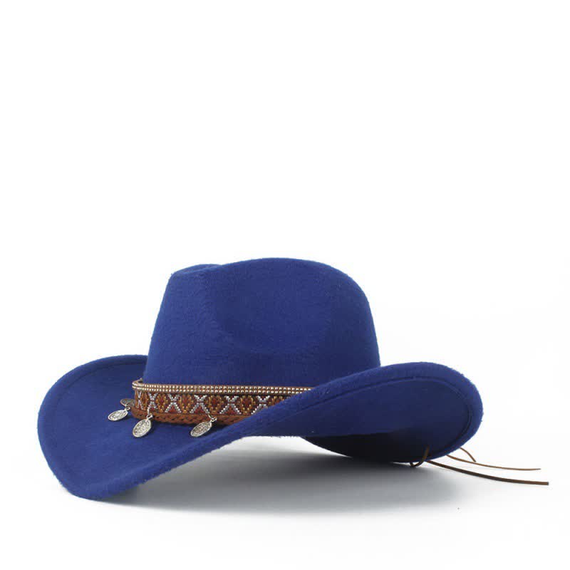Retro Wide Brimmed Braided Rope Band Cowboy Hat - Image 13