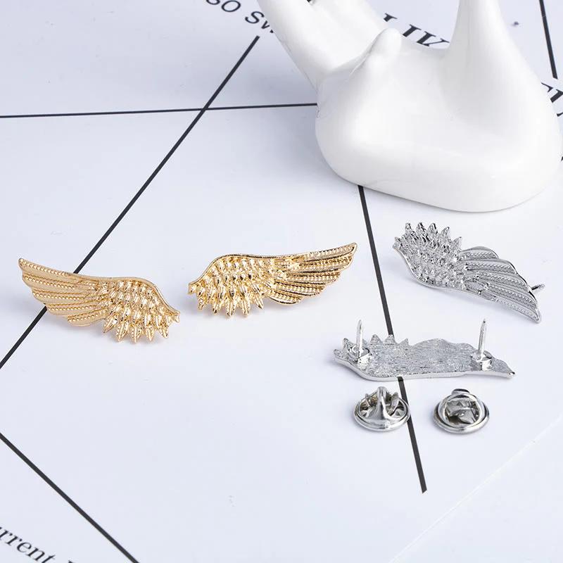 Retro Wings Brooch Gold Silver Shirt Accessories - Image 5