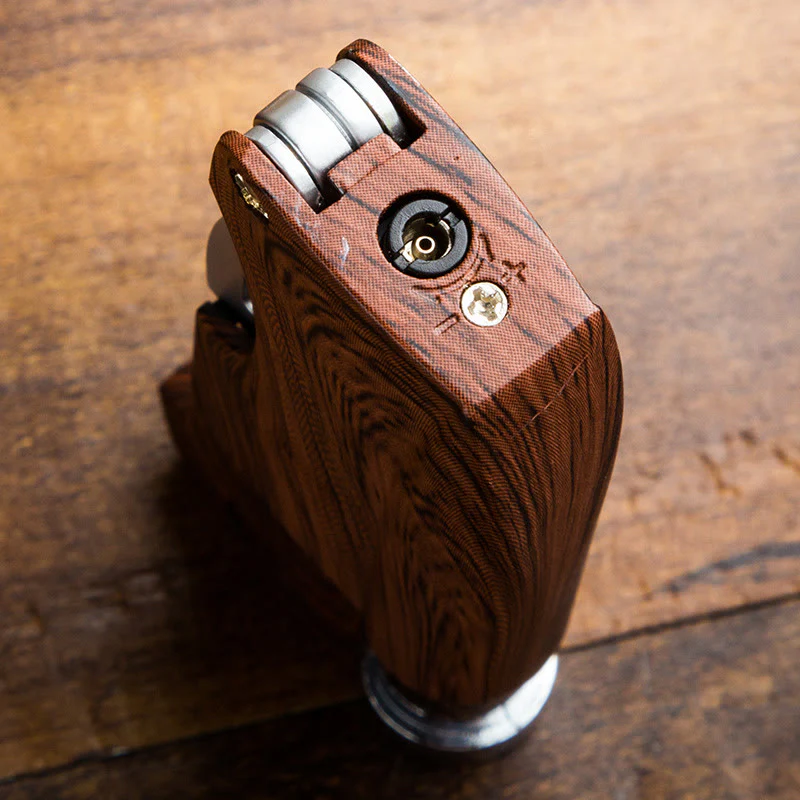 Retro Wood Grain Folding Pipe Metal Butane Lighter - Image 4