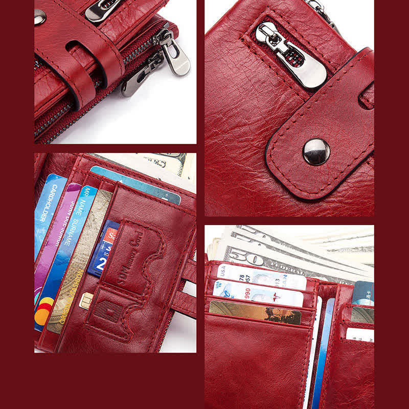 RFID Multifunctional Large Capacity Genuine Leather Wallet - Image 7
