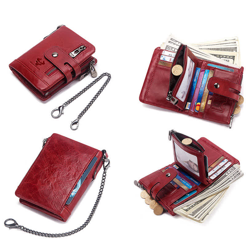 RFID Multifunctional Large Capacity Genuine Leather Wallet - Image 8
