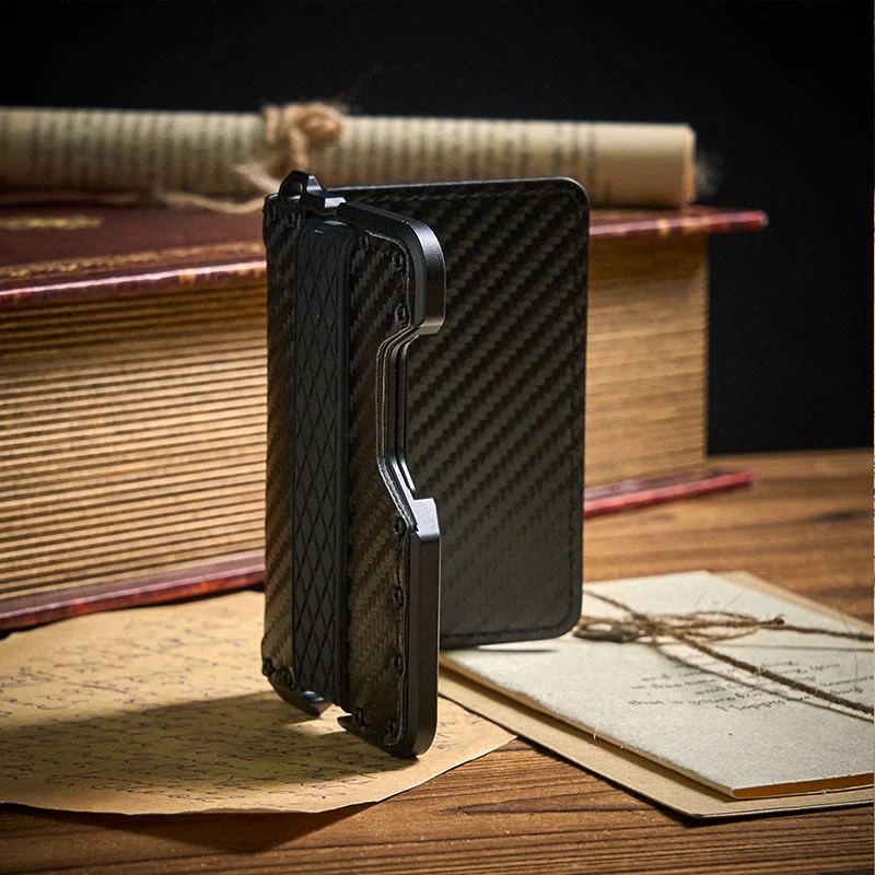 RFID Shielding Function Carbon Fiber Folding Tactical Wallet - Image 2