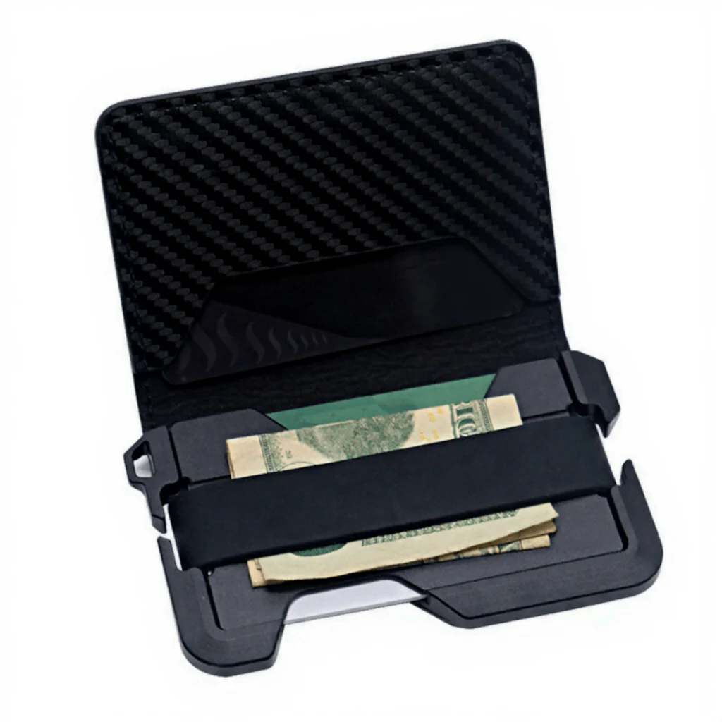 RFID Shielding Function Carbon Fiber Folding Tactical Wallet - Image 3