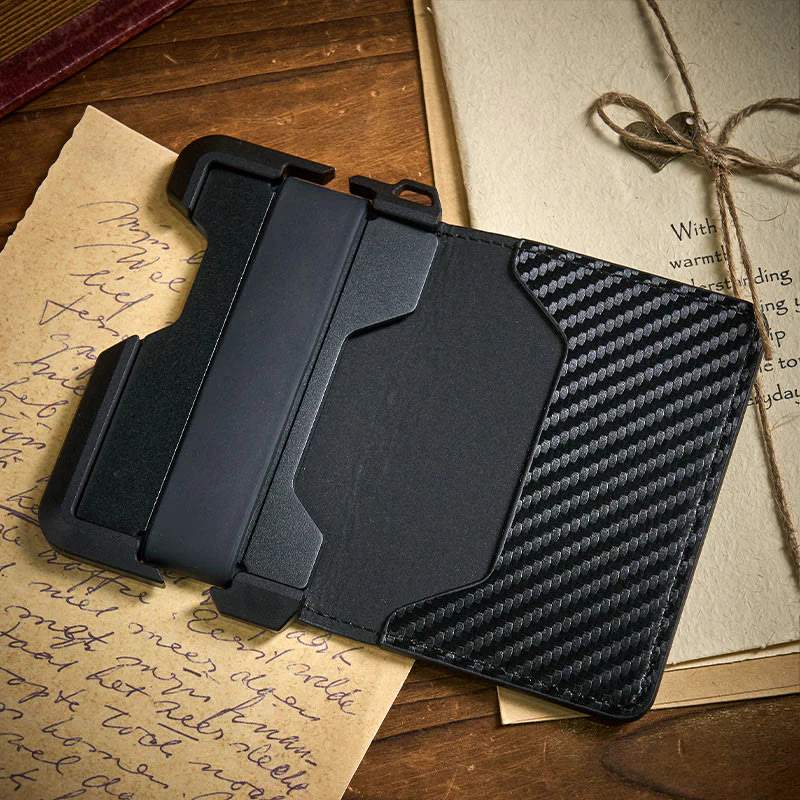 RFID Shielding Function Carbon Fiber Folding Tactical Wallet - Image 4
