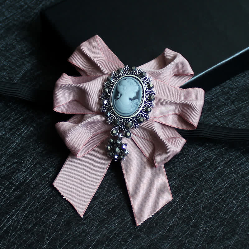 Ribbon Rhinestone Lady Relief Wedding Bow Tie - Image 15