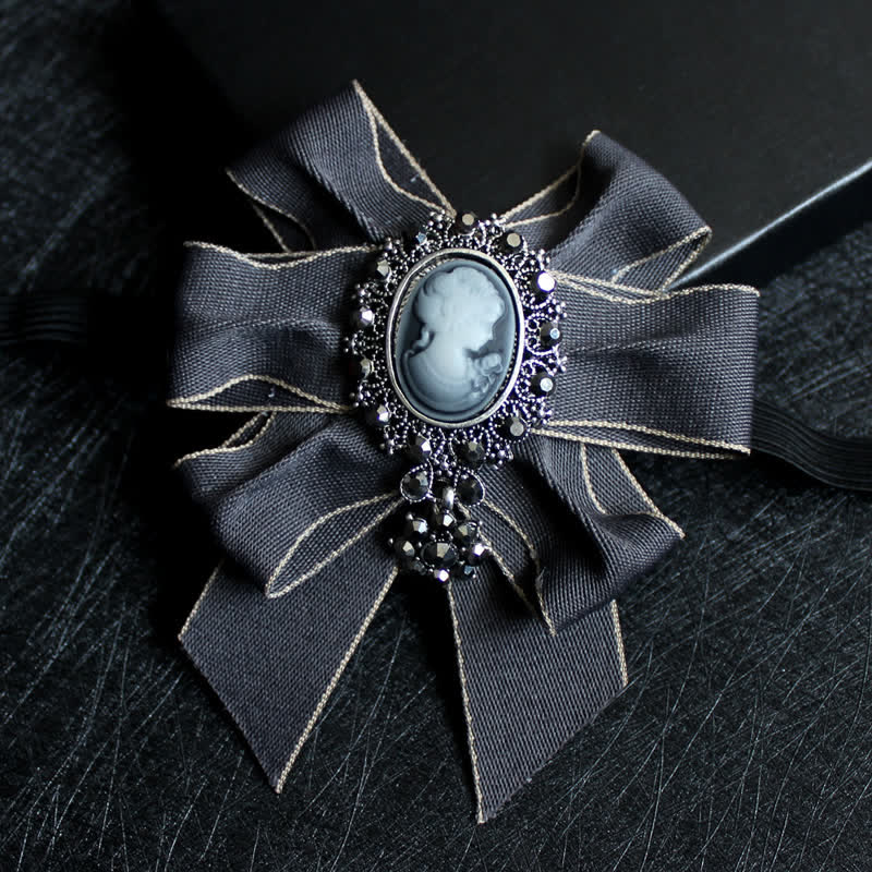 Ribbon Rhinestone Lady Relief Wedding Bow Tie - Image 7