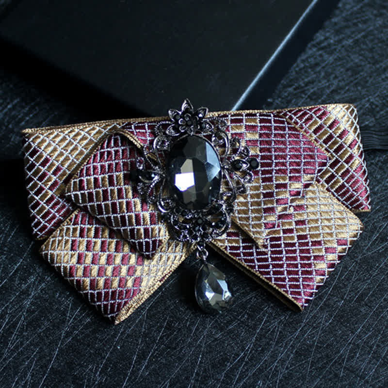 Ribbon Shaped Crystal Wedding Formal Bow Tie - Image 17