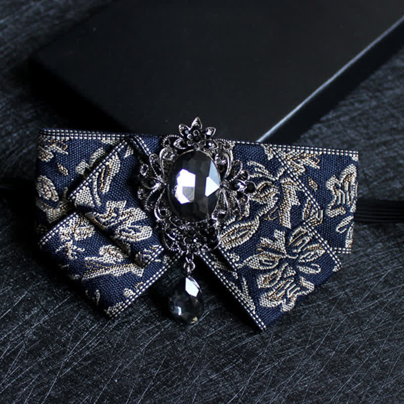 Ribbon Shaped Crystal Wedding Formal Bow Tie - Image 19