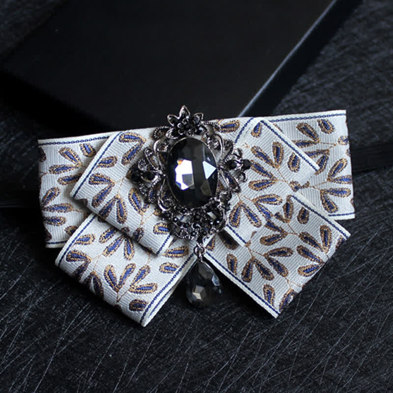 Ribbon Shaped Crystal Wedding Formal Bow Tie - Image 2