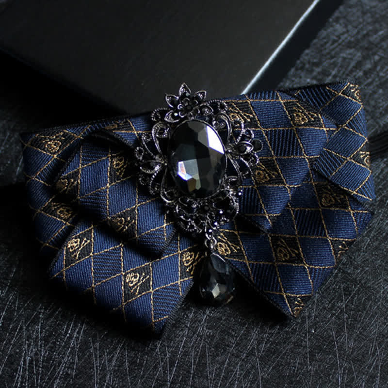 Ribbon Shaped Crystal Wedding Formal Bow Tie - Image 22