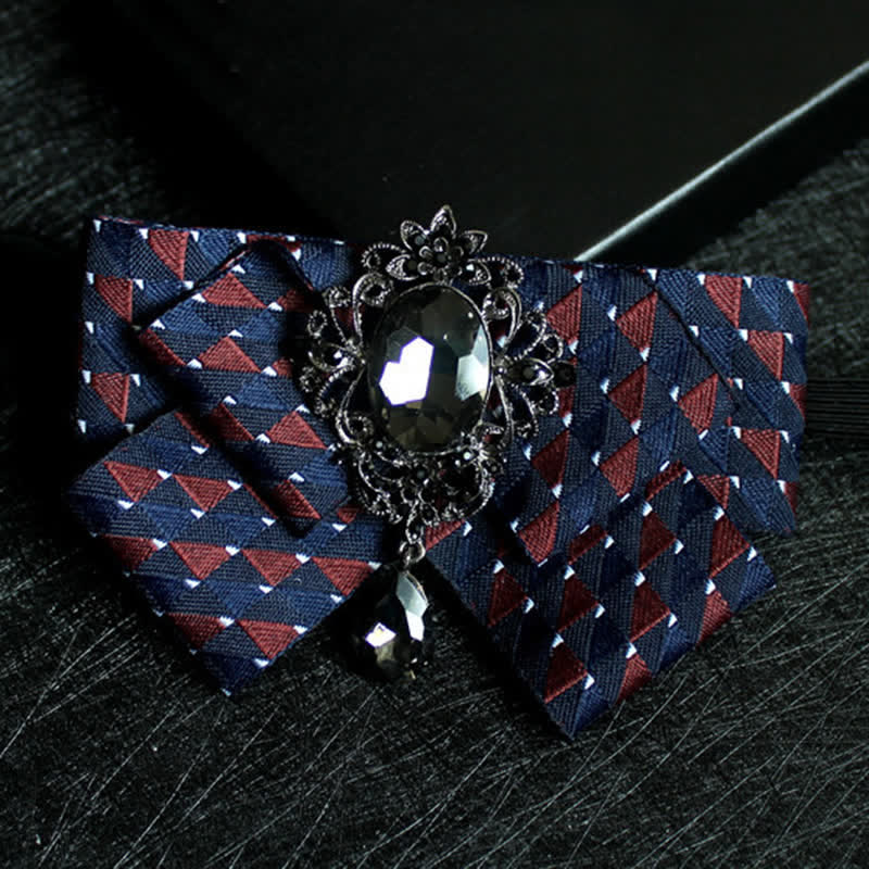 Ribbon Shaped Crystal Wedding Formal Bow Tie - Image 6