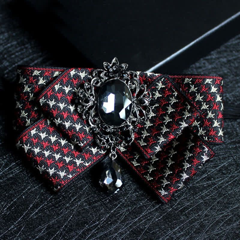 Ribbon Shaped Crystal Wedding Formal Bow Tie - Image 8