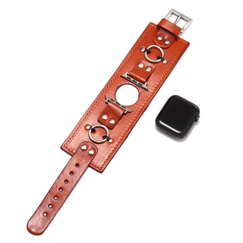 Ring Decor Genuine Leather Smart Watch Band - Image 3