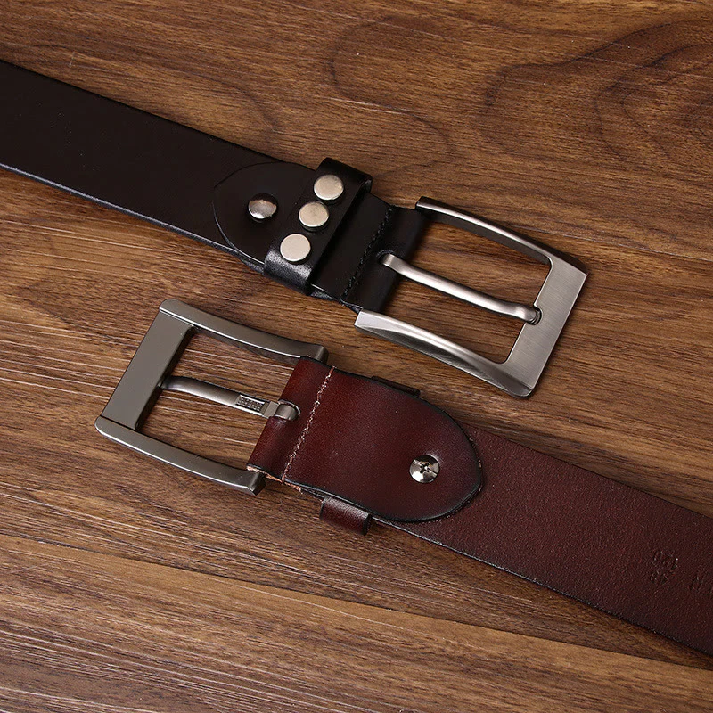 Bold High-Quality Rivet-Adorned Buckle Leather Belt - Image 9