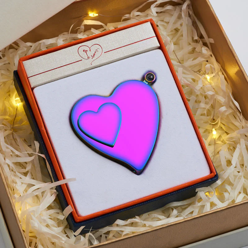 Romantic Love Shaped Colorful Gas Electric Dual Ignition Lighter - Image 2