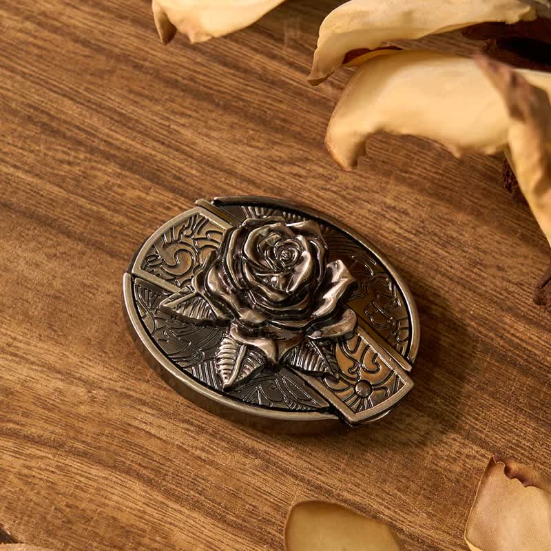 Rose DIY Hidden Knife Belt Buckle Lighter Ghost Goat Ring Bundle Set - Image 2