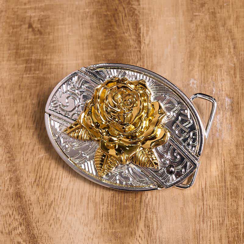 Rose DIY Hidden Knife Belt Buckle Rose With Thorns Ring Bundle Set - Image 3