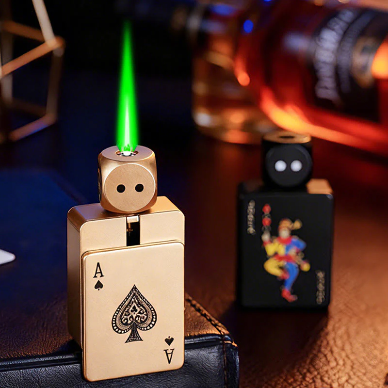 Rotating Dice PokerShape Refillable Butane Lighter