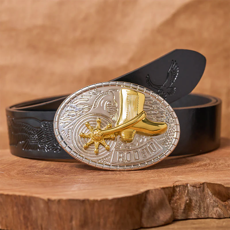 Rotating Star Rodeo Boots DIY Buckle Leather Belt - Image 3