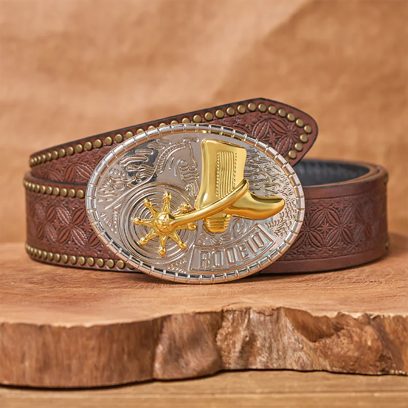 Rotating Star Rodeo Boots DIY Buckle Leather Belt - Image 5