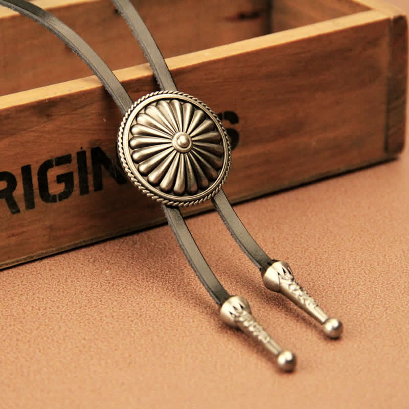 Round Concho Sweater Chain Bolo Tie - Image 2
