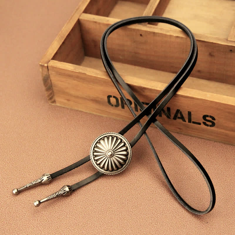 Round Concho Sweater Chain Bolo Tie - Image 3