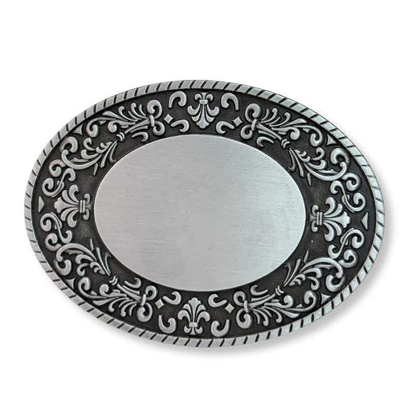 Round Custom Engraved Name Monogram DIY Buckle Leather Belt - Image 3