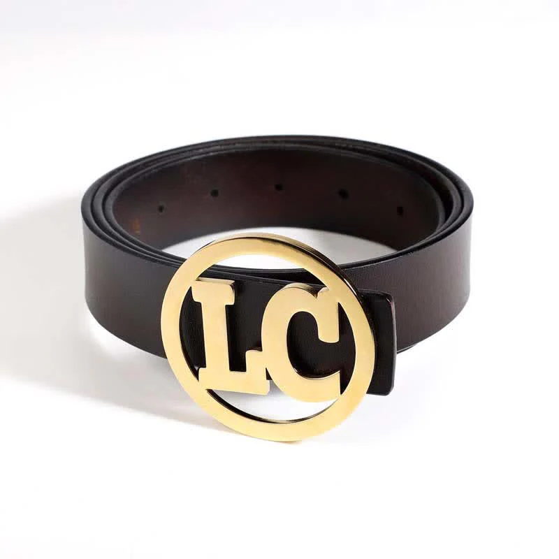 Round Custom Name 2 Letters DIY Buckle Leather Belt