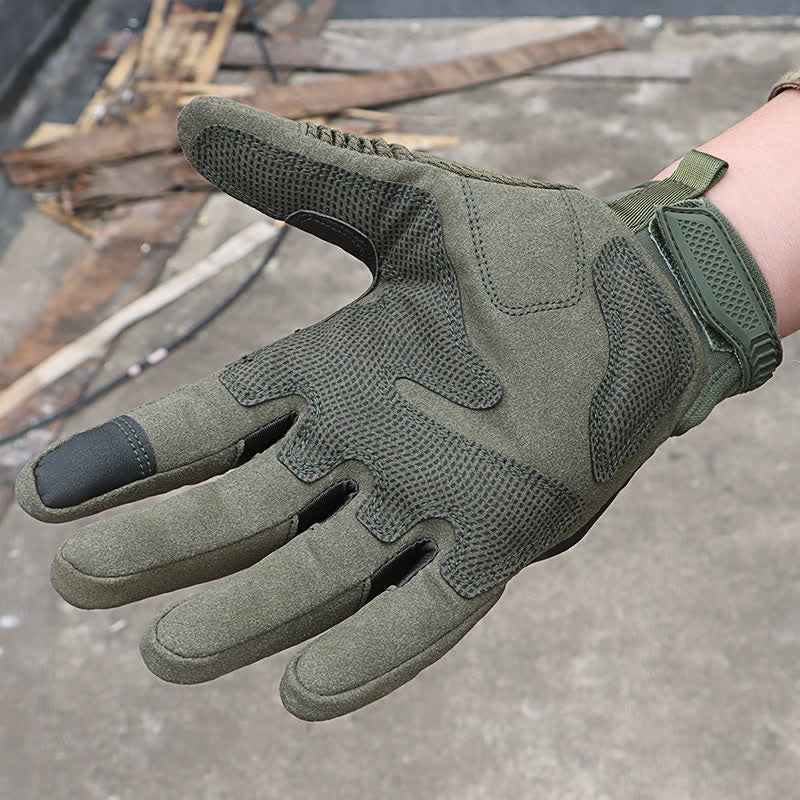 Rubber Hard Knuckle Touch Screen Tactical Gloves - Image 10