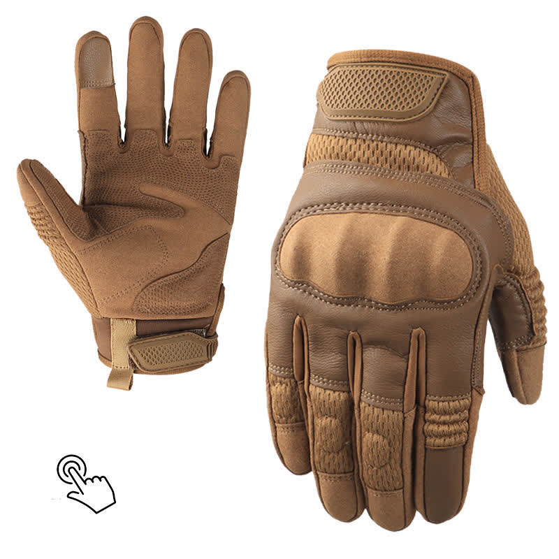 Rubber Hard Knuckle Touch Screen Tactical Gloves - Image 2
