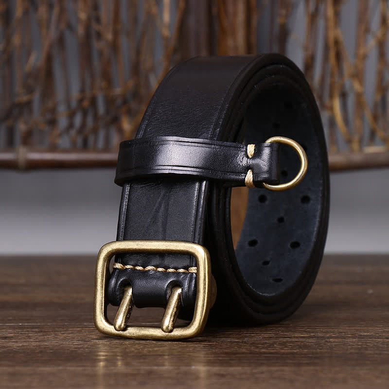 Rugged Style Double Prong Workwear Leather Belt - Image 13
