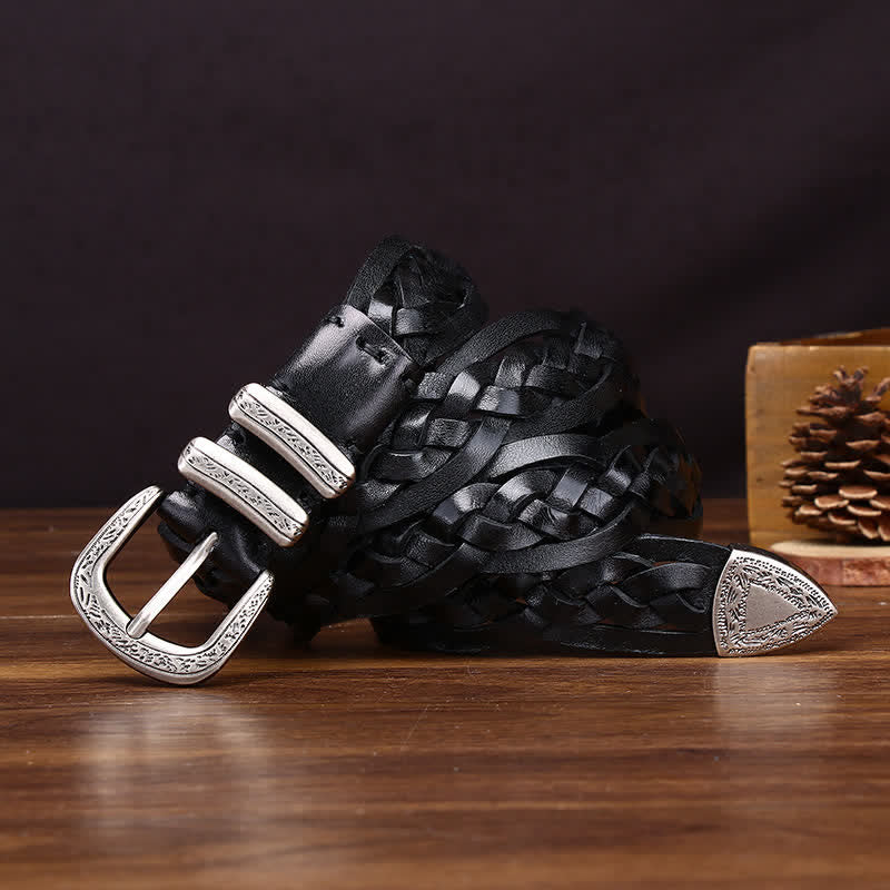 Rustic Charm Handwoven Braided Casual Leather Belt - Image 8