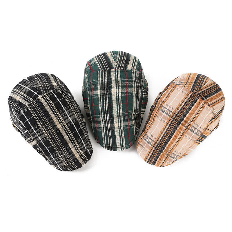 Scotticize Style Checkered Peaked Beret Hat - Image 2